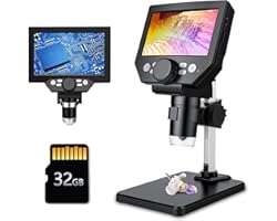 LCD Digital Microscope,4.3 Inch 1080P 10 Megapixels,1-1000X Magnification Zoom Wireless USB Stereo Microscope Camera,10MP Cam