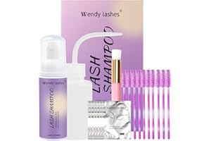 Wendy Lashes Lash Shampoo for Lash Extensions - 60ml Professional Foam Eyelash Cleanser, Lash Wash Lash Lift Lash Serum with 