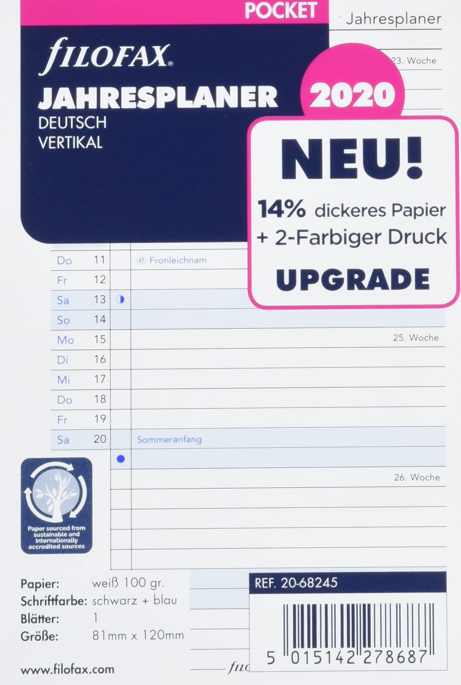 Filofax 000020-68245 Calendar