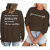 JINTING You Are Enough Sweatshirt for Women Mental Health Dear Person Behind Me Hoodie Shirt Inspirational Pullover Top