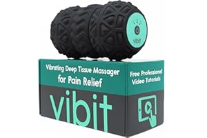 Vibit - Vibrating Massager for Plantar Fasciitis, Pain Relief and Sciatica, Foot and Body Portable Massage Roller, Deep Tissue Pain Relief from Feet to Neck, Electric, 3 Vibration Levels (Black)