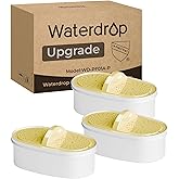 [Original] Waterdrop Upgrade NSF 53&42&372 Certified Replacement Filters, for All Waterdrop Pitcher and Dispenser, Reduces Lead, PFAS, PFOA/PFOS, Chlorine, Cadmium, Copper, Mercury, 3 Packs