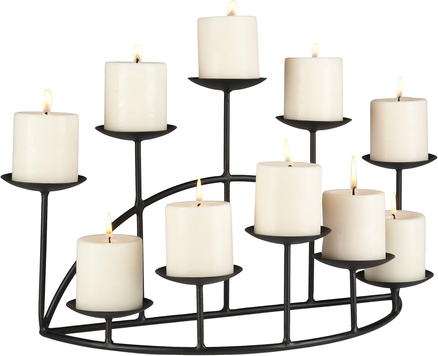 SEI Furniture 10 Candle Wrought Iron Candelabra, Matte Black: Furniture & Decor