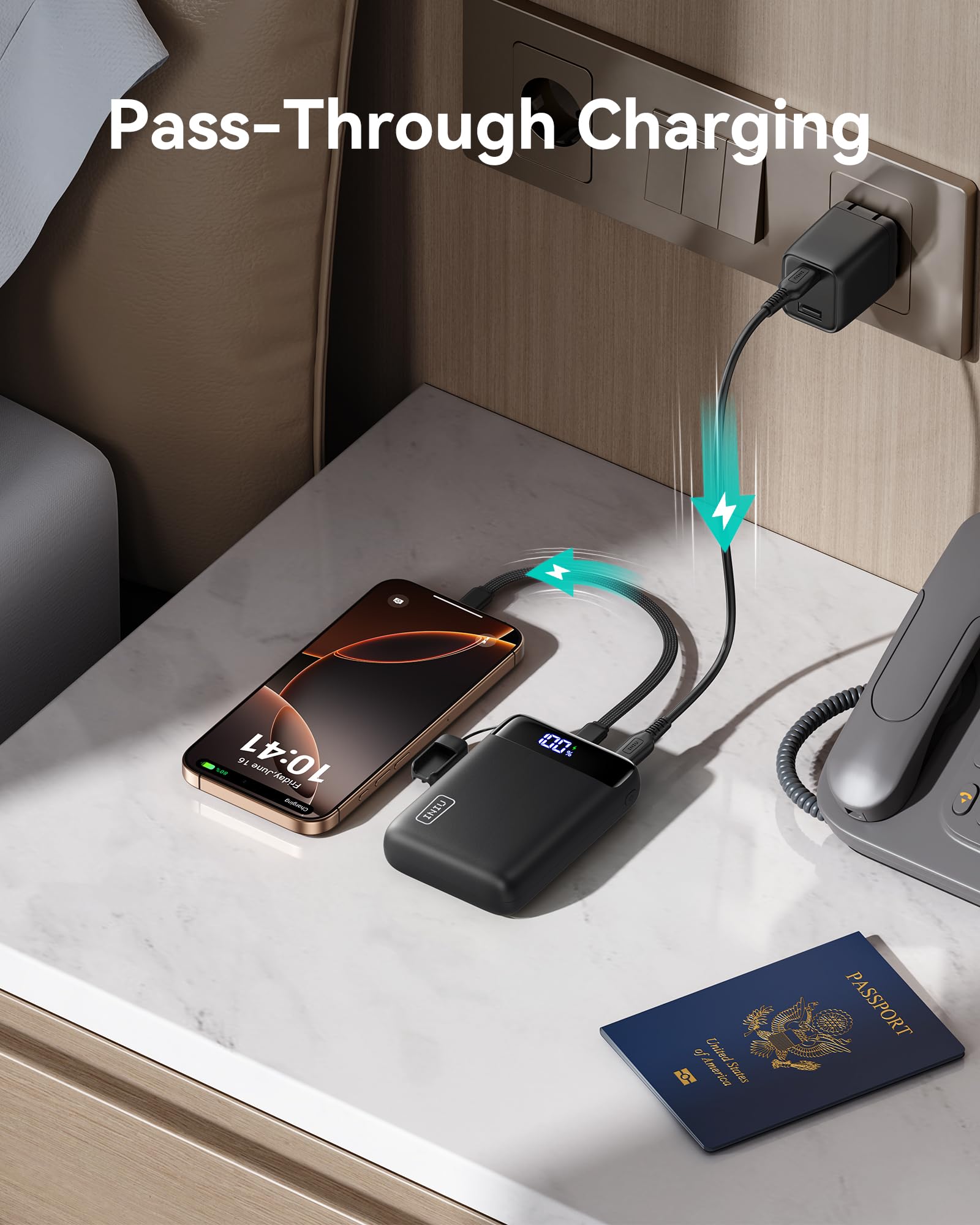 INIU Portable Charger, Smallest 22.5W 20000mAh USB C in & Out Power Bank Fast Charging, PD 3.0+QC 4.0 LED Display Phone Battery Pack Compatible with iPhone 16 15 14 13 Pro Samsung S23 Google iPad etc
