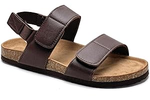 Torotto Girls Boys Sandals with Cork Footbed Adjustable Straps Summer Glitter Slides Sandals Open Toes Flat for Kids Toddler