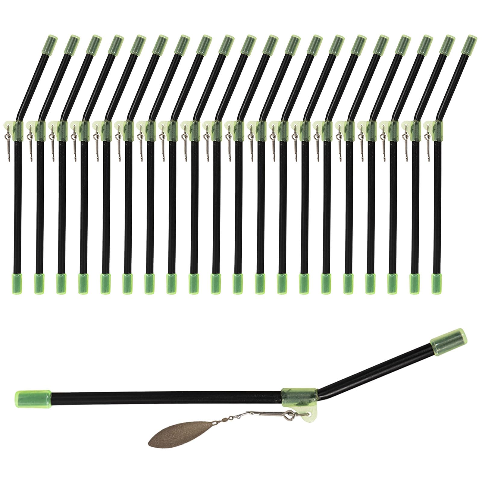 DWE Carp Fishing Accessories, 20 Pcs Anti Tangle Fishing Booms Tube with Snaps, Plastic Carp Fishing Tackle Fishing Balance Connector Sea Fishing Accessories (Black)