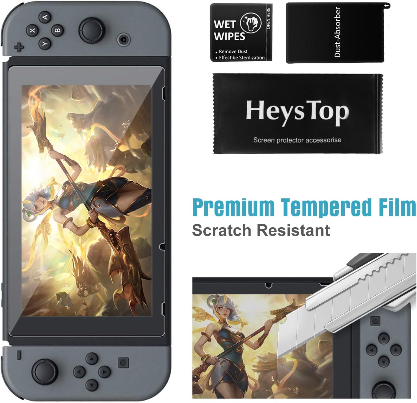 HEYSTOP Case & Accessories Kit for Nintendo Switch, 12 in 1 Switch Carry Case, PlayStand, Joycon Steering Wheel, Joycon Grip, Screen Protector, Protective Case Cover, Thumb Grips, Charger Cable: Electronics