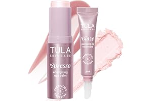 TULA Skin Care Wrapped in Radiance - Rose Glow + Get It Hydrating Peptide Lip Treatment Balm 0.28oz & Cooling & Brightening E