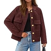 ZESICA Womens 2026 Spring Faux Suede Cropped Jackets Coats Casual Button Down Barn Vintage Trendy Shackets