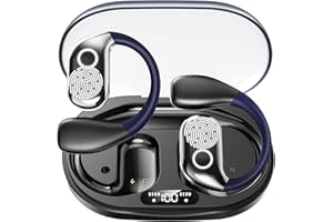 NJCMJO Language Translator Earbuds Real Time,Ai Translation Earbuds,Translating Ear Buds Bluetooth Over The Ear Headphones Bone Conduction Audifonos Traductores with Microphone,Black