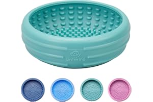 Dog Lick Bowl, Animire Freeze Lick Mat for Dogs, Non-Slip Slow Feeder Licking Bowl Enrichment Treat for Distraction Anxiety Relief, Food Grade Silicone, Dishwasher Safe(Teal,S)