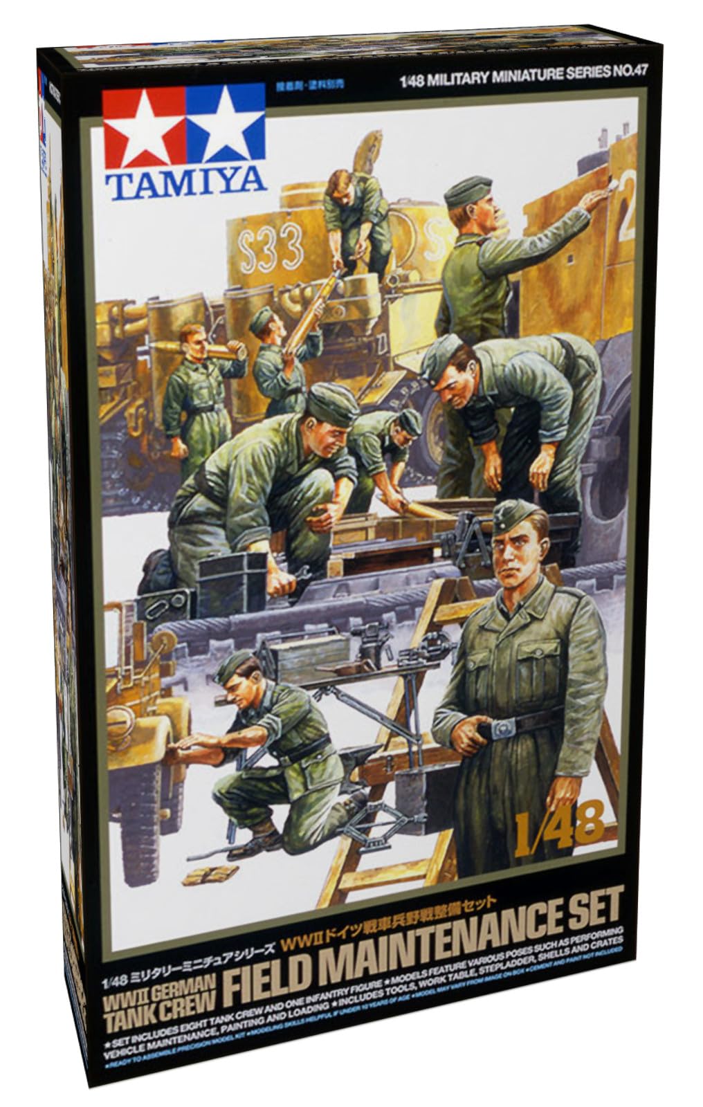 TAMIYA 300032547-1:48 WWII Diorama Set Field Repair Kit