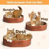 ComSaf Cat Scratcher Cardboard Oval Bed Durable Scratch Lounge 44x34x10 cm view 3
