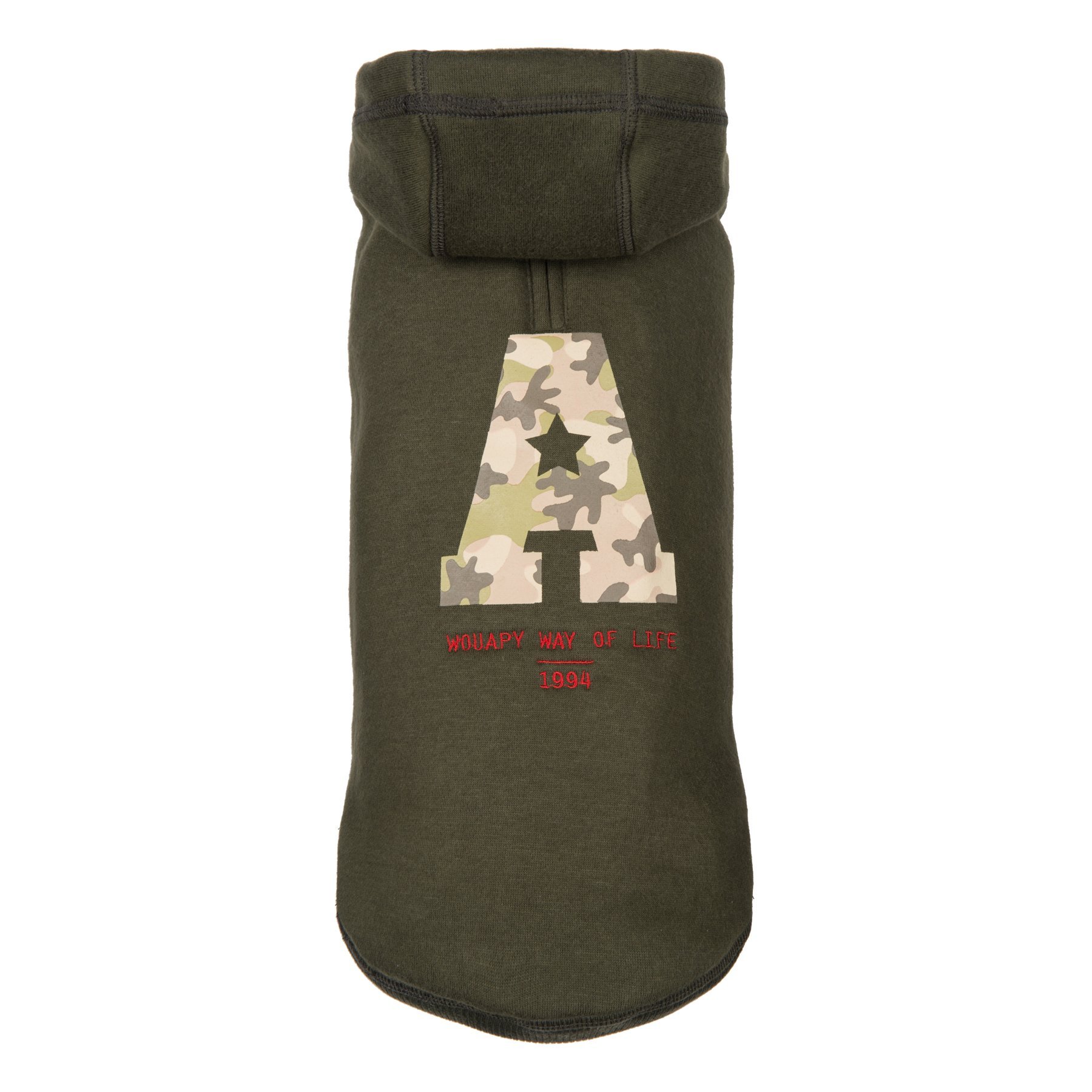 Wouapy Dog Hoodie, Size 30, Khaki