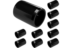 FORMUFIT 1/2” External Coupling Furniture Grade PVC Coupler in Black, Made in USA, UV-Resistant, Impact-Proof, 0.840” Actual Socket Diameter (10-Pack) - F012ECO-BK-10