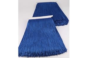 Heartwish268 Fringe Trim Lace Polyerter Fibre Tassel 12inch（″） Wide 10 Yards Long for Clothes Accessories and Latin Wedding Dress and DIY Lamp Shade Decoration Black Royal Blue