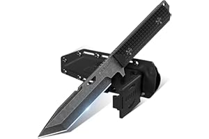 Dragon Creek Tactical Knife Kydex - Outdoor Survival Knife with Sheath D2 Steel Blade G10 Full Tang Handle for Camping Hiking Christmas Thanksgiving Gift Men Black