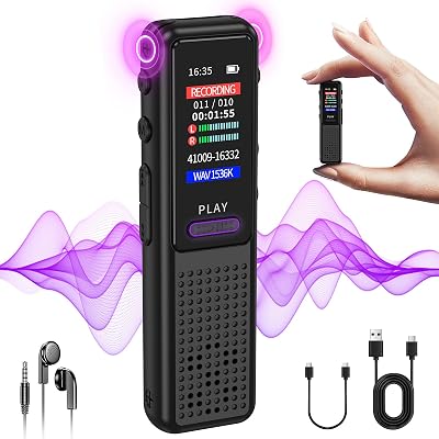 ZIPCIDE 2GB Digital Voice Activated Recorder HD Dual MIC DSP Noise Reduction