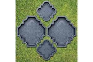 BETONEX 4 pcs Beautiful Plastic Form Big Pathmaker Concrete Molds Cement Molds for Concrete Mold - Plastic Brick Mold