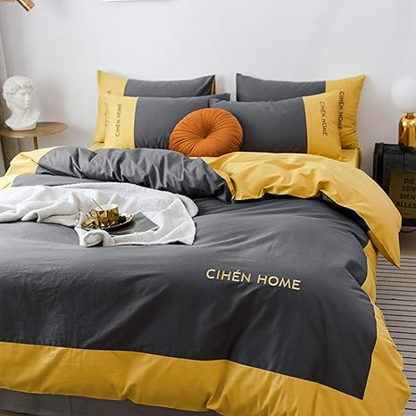 Amazon ベッド用 枕カバー 掛け布団カバー 4点セット カバーセット ベッドカバー 0 230 4a セット 寝具カバー ピーチスキン加工 防ダニ 可愛い 洋式 チェック柄 マットレスシーツ かけふとんカバー なめらかな肌ざわり 色 二人暮らし 一人暮らし 寝具カバーセット