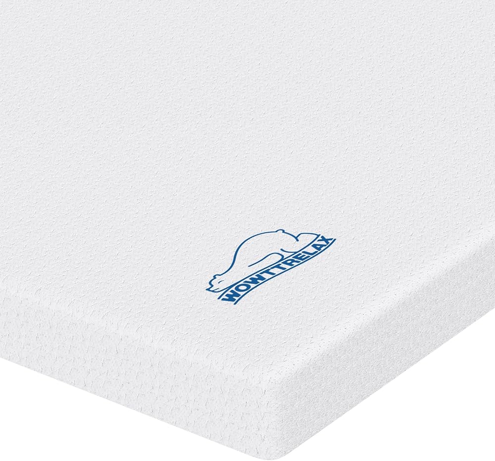 wowttrelax Dual-Layer Memory Foam Mattress Topper 90x190x5cm with Cover