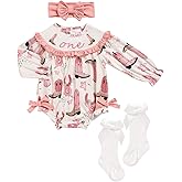 GRNSHTS Baby Girl 1st Birthday Outfits One Year Old Printed Romper Embroidery Bodysuit Cake Smash Clothes