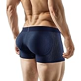 JOCKLAND Mens Padded Underwear, Breathable Mesh Boxer Brief Body Shapewear Butt Lift Enhancer with Hip Removable Pad