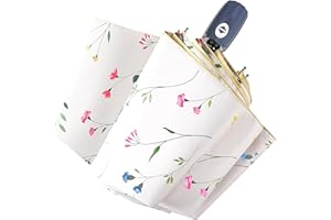 RXHOSIGAY Color Glue Coating Sun Umbrella UV Protection Compact Folding Windproof Parasols Travel Auto Open Close Blocking UV 99.98%