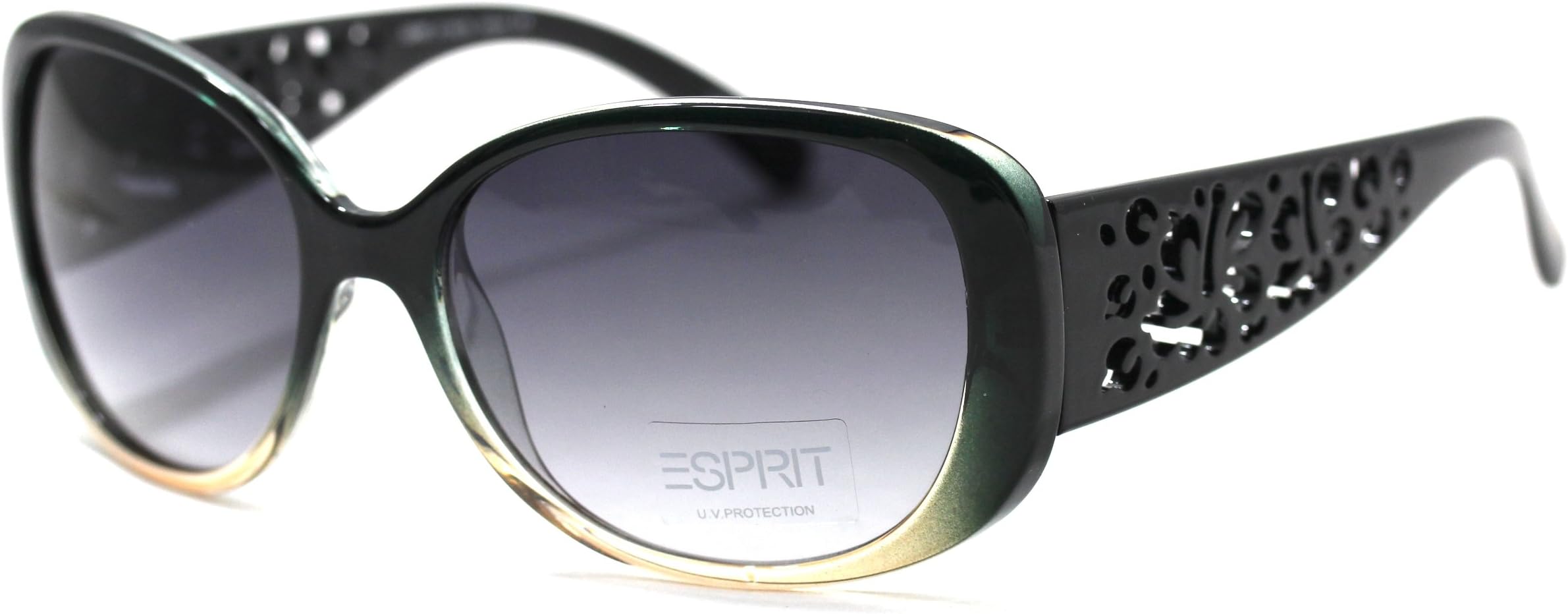 Esprit Sunglass Womens Oval Black / Clear Fade Plastic Fashion, 19376 538