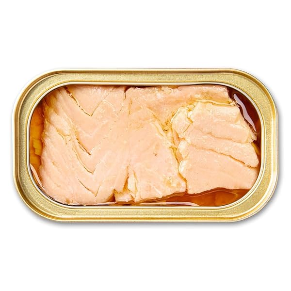 KING OSCAR PREMIUM SALMON IN OLIVE OIL, 4.05-OUNCE CANS (PACK OF 12, PACKAGING MAY VARY), SKINLESS & BONELESS SALMON