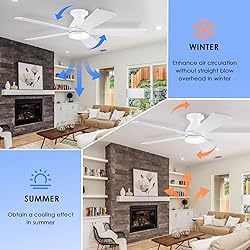 BYKISTOK 52in Ceiling Fans with Lights - White