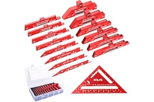DIYLOG Router Table Setup Bars, 14 pcs Aluminumset Setup Blocks Woodworking, Set Up Blocks for Woodworking, Setup Blocks Gage Blocks for Router Table Saw and Angle Measure Set Up