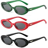 NULOOQ Retro Tiny Oval Sunglasses for Women 90s Vintage Shades Small Face Narrow Style