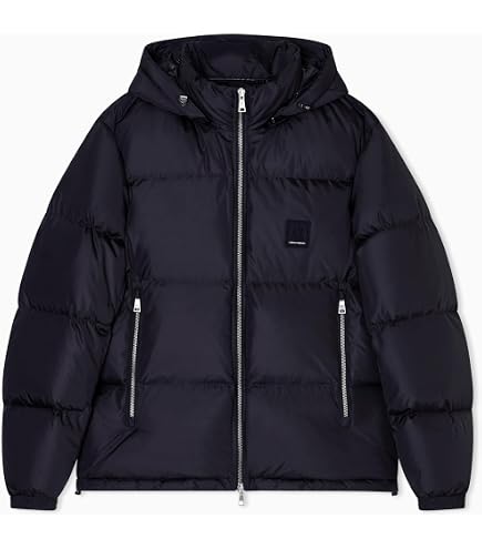 A|X ARMANI EXCHANGE mens Logo Tape Hood Zip Up Jacket With