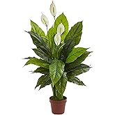 Nearly Natural 42in Artificial Peace Lily Spathiphyllum, Real Touch Silk Plant Faux Greenery for Indoor Home Decor