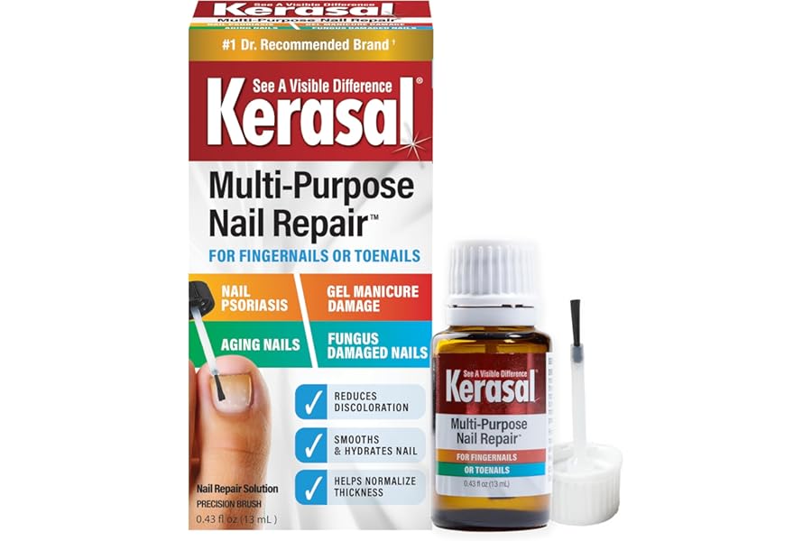 Kerasal Multi-Purpose Nail Repair, Nail Solution for Discolored and Damaged Nails, 0.43 fl oz
