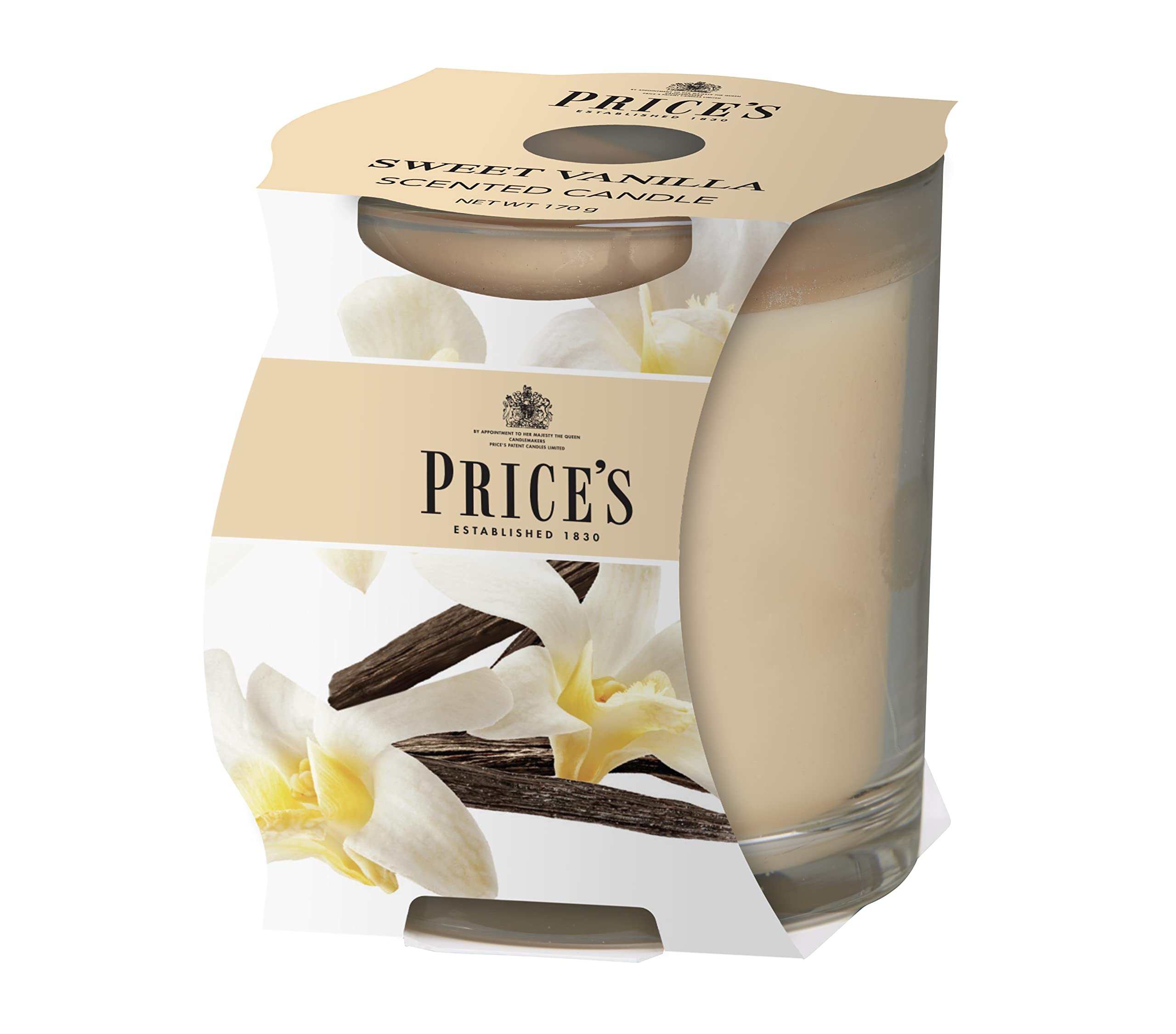 Price's - Sweet Vanilla Jar Candle - Delicate, Sweet, Delicious Fragrance - Long Lasting Scent - Up to 45 Hour Burn Time