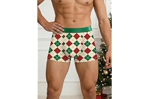 Mens Boxer Briefs Moisture Wicking Funny Boxer Shorts Performance Christmas Santa Breathable Underwear for Men