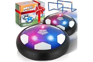 ATLASONIX Hover Soccer Ball - Indoor Soccer Ball, Indoor Flying Toy Games (2 Floating Disk + 2 Goals) Boy Birthday Gifts, Indoor Silent Game | 4 in 1 Pack