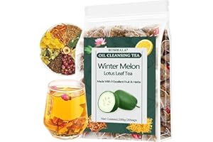 BOMBALA 1Bag Winter Melon Lotus Leaf Tea Oil Cleaning and Liver Care- Supports Fat Metabolism Tea with Chrysanthemum | Cassia seed | Buckwheat | Lemon | Rose | Hawthorn | Tangerine peel (20Bags in 1 Pack)