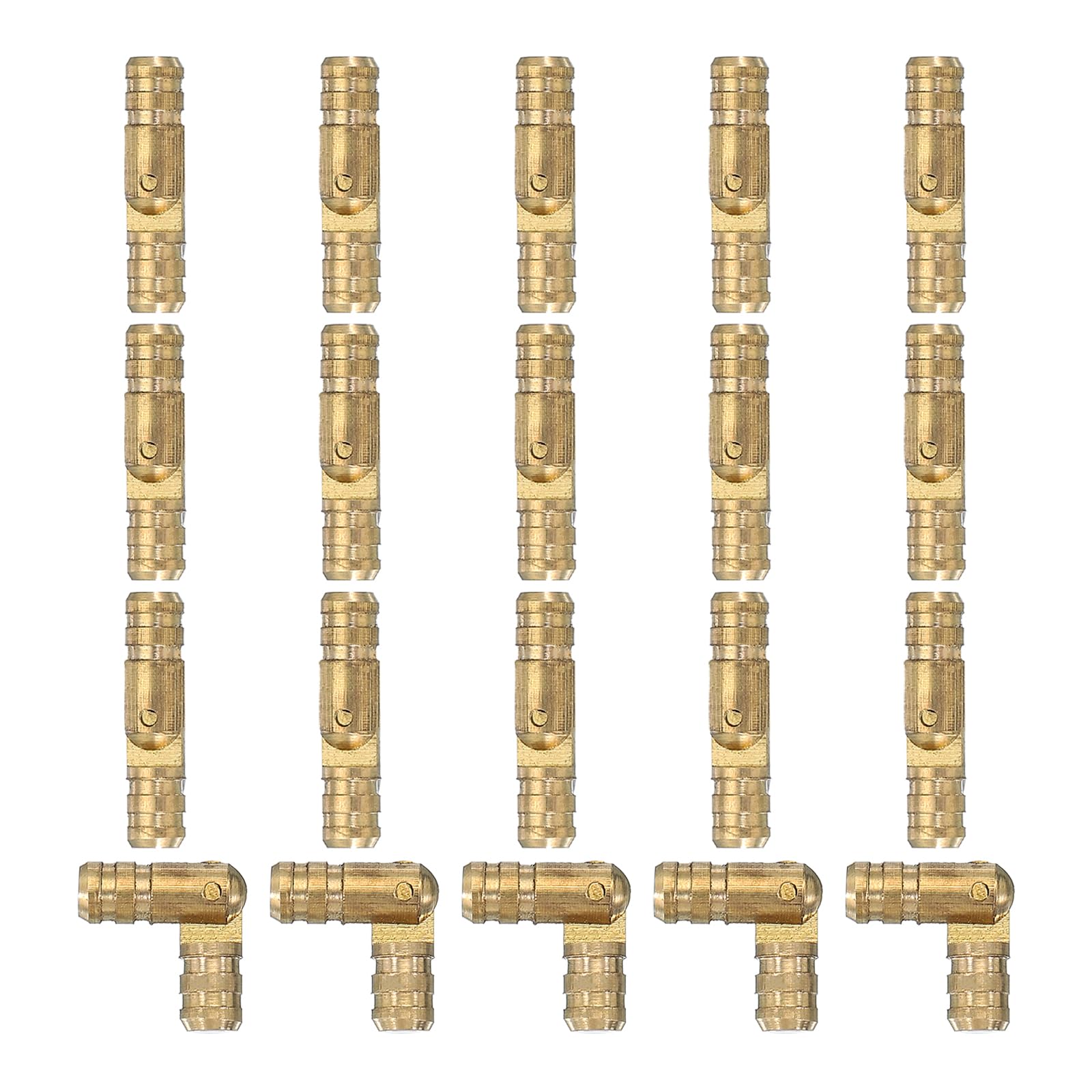 PATIKIL Hidden Brass Barrel Hinges 0.7"x0.16", 20 Pcs Invisible Hinges Folding Support Concealed Cylinder Hinge for DIY Jewelry Cabinet Door Wooden Box, Gold