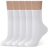 ANDERE ARTE Womens Viscose Bamboo Crew Socks Casual Calf Dress Socks Soft Above Ankle Sock 3-5 Pairs