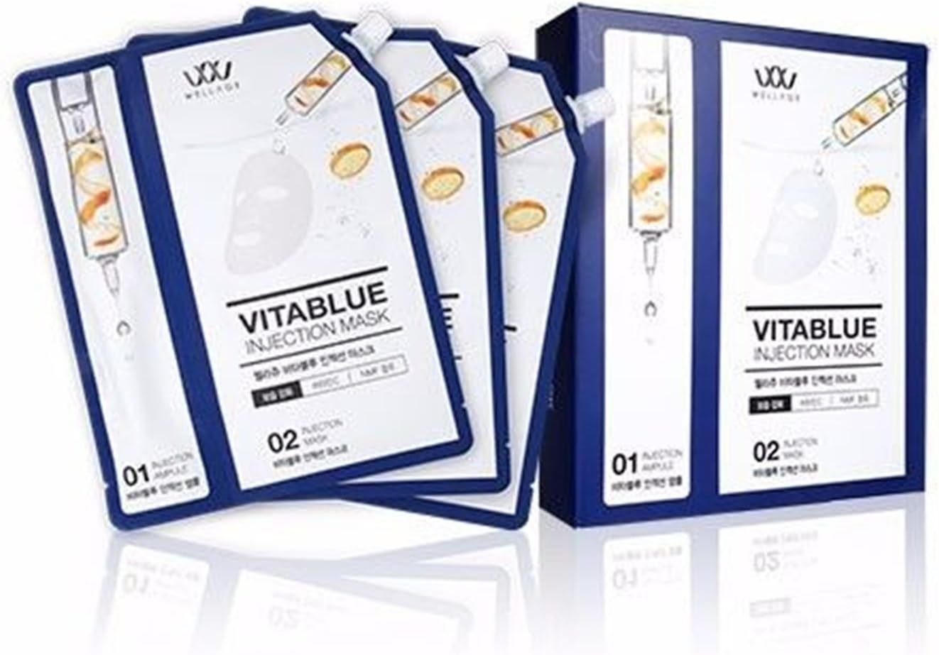 [WELLAGE] Vita Blue Injection Mask Pack 5pcs - Hypoallergenic Peel Off Mask Pack