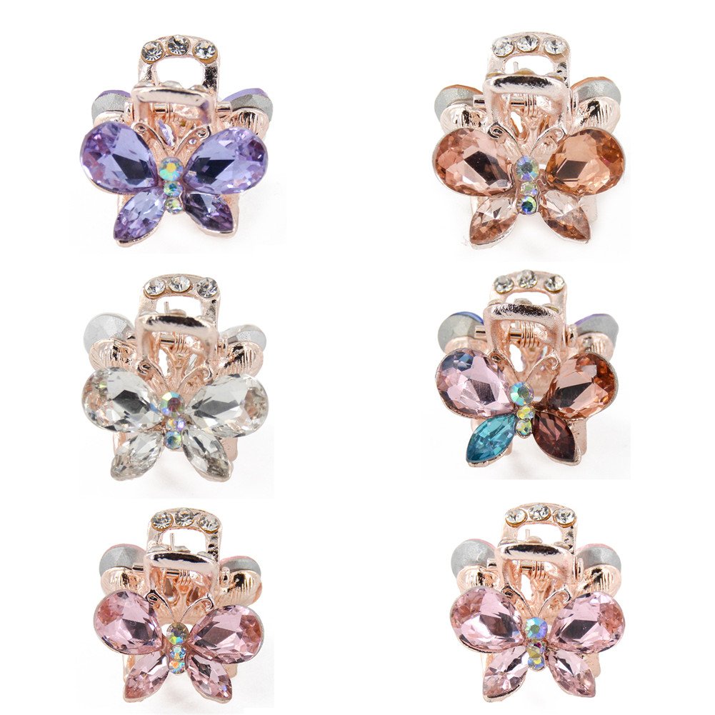 Yeshan Rhinestone and Crystal Small Jaw Claw Hair Clip