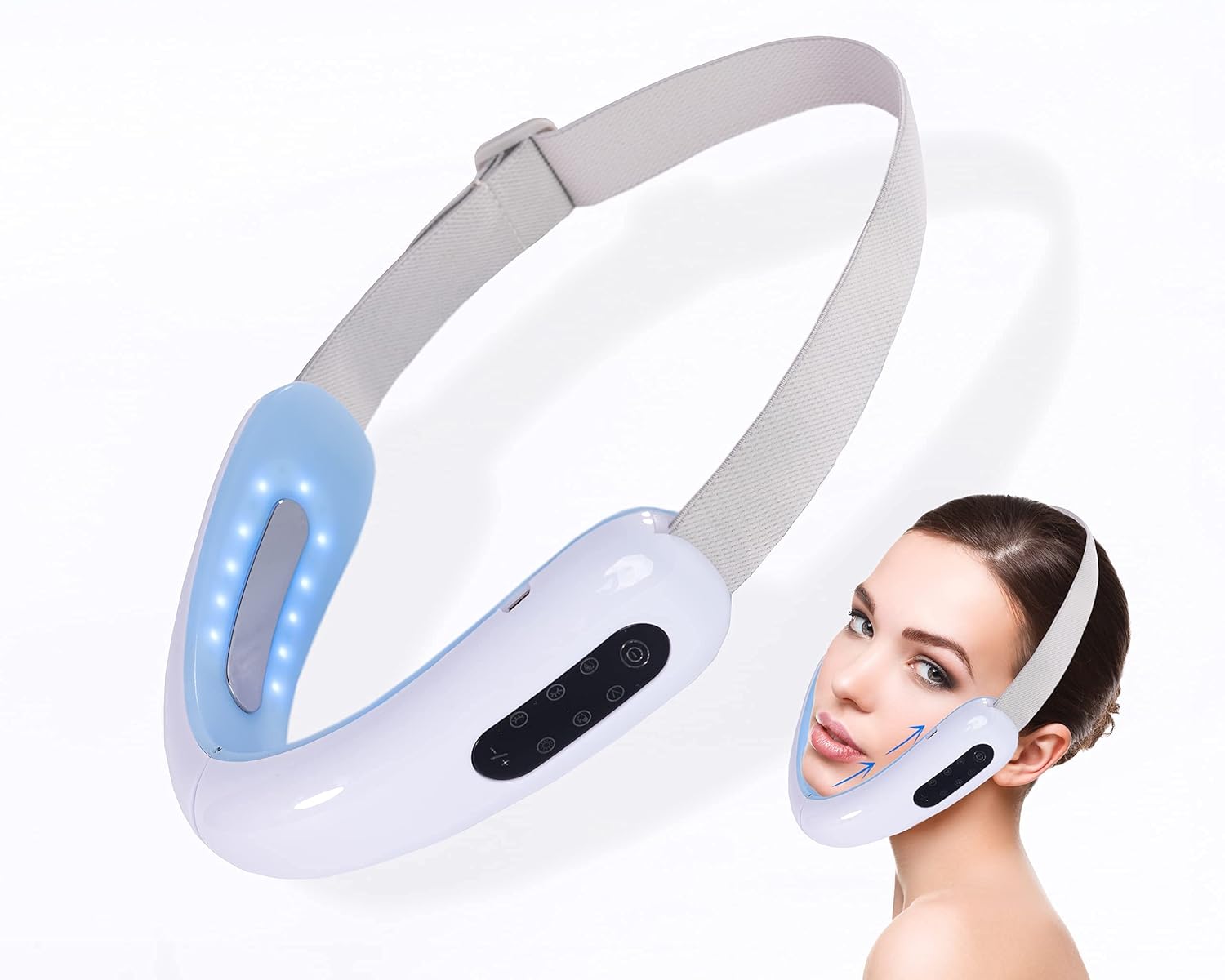 2 In 1 Electric V-Face Shaping Massager, 6 Types of Massage Modes Intelligent Face-Lifting Instrument, Face Slimming Machine.: Beauty