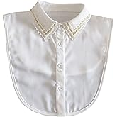 WENLOOY Elegant Pearl Detachable Blouse Dickey Collar Half Shirts Faux False Collar for Women & Girls