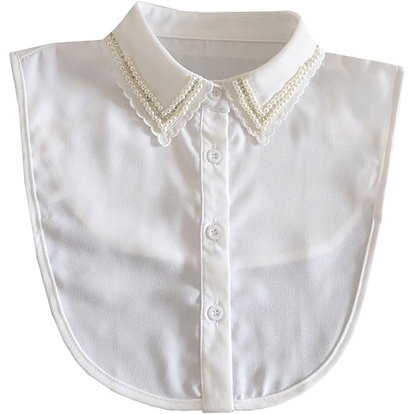 Handcrafted Faux Diamond & Pearl Detachable Collar - Elegant Dickey Shirt Collar For Women's Fashion