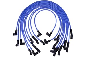 ANXINGO New Racing 9mm BLUE Spark Plug Wire Set Ignition Wire Set Replacement for Ford F-150 F150 Mustang 5.0L 5.8L, SBF 302