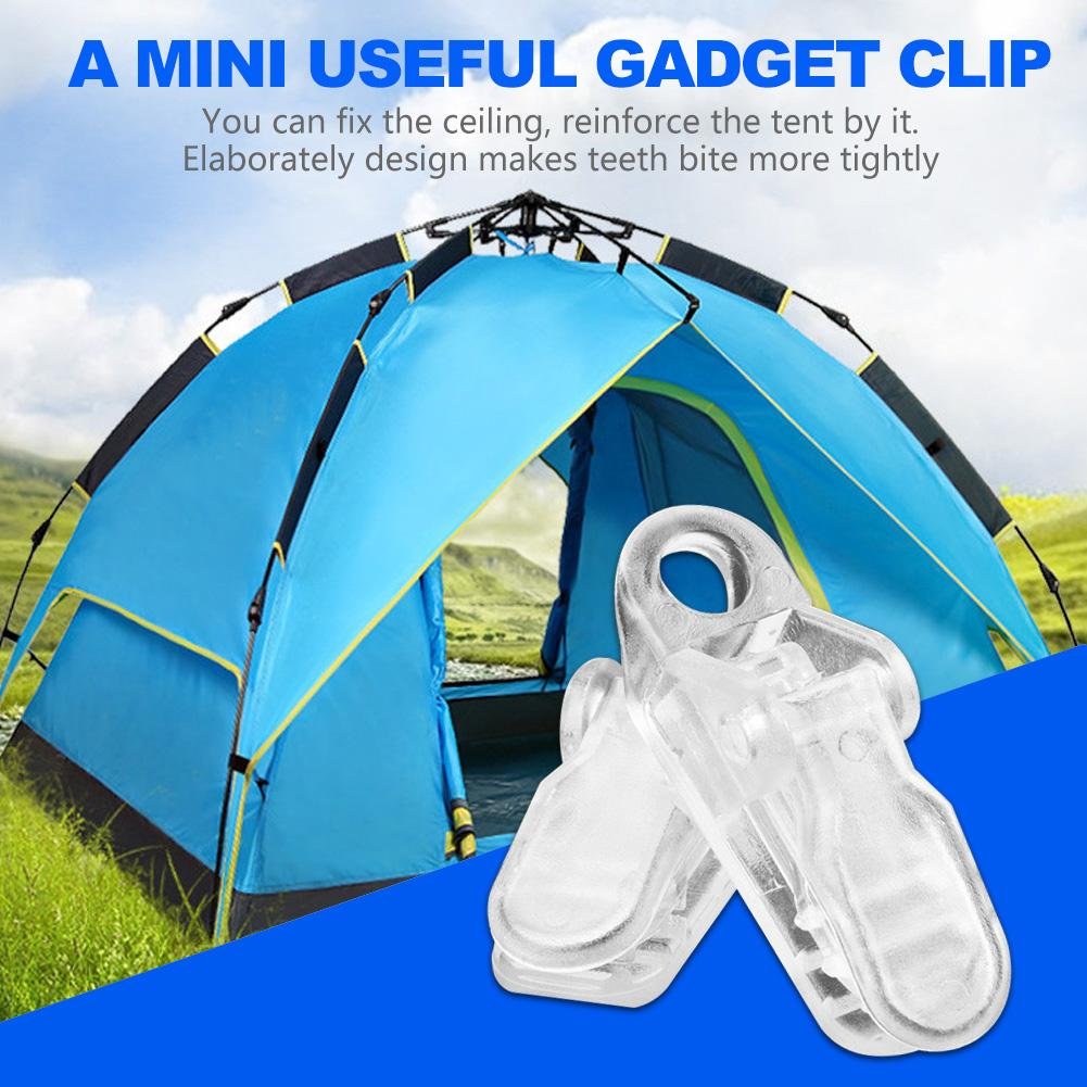 Tent Tarps Clip,Tbest 20pcs Tarp Clips Clamps Heavy Duty Awning Clamps Clips Hook Cam Tent Clip Snaps Windproof Plastic Rope Small Clamp Tent Tarp Accessories for Outdoor Cam White