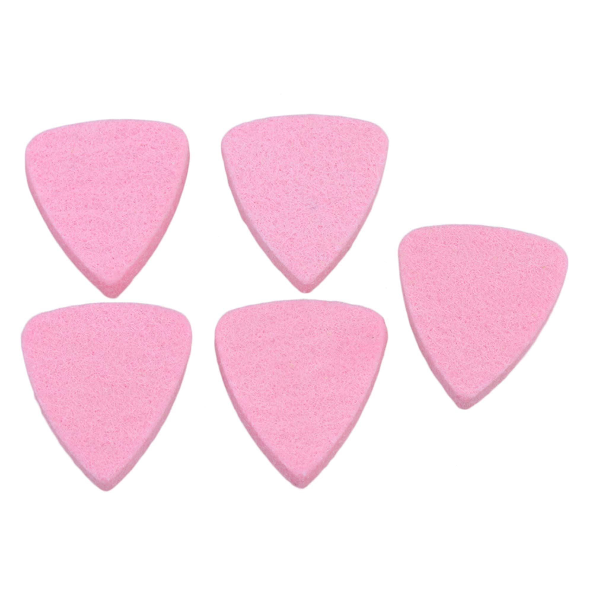 Mxfans Guitar Felt Picks Soft Plectrums Pink for Ukulele Bass Pack of 5